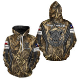 Maxcorners Texas Flag Wild Boar Hunting Camo Custom Name Shirts, TX Hog Hunting Shirt for Hunter LM0210