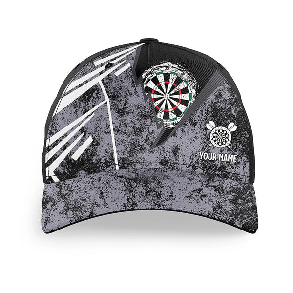 Maxcorners Darts Grunge  Personalized Name 3D Cap