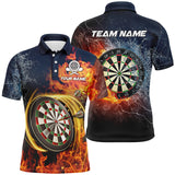 Max Corners Water & Fire Jersey Customized Name 3D Darts Polo Shirt For Men