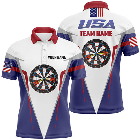 Max Corners American Flag Mens Jersey Customized Name 3D Darts Polo Shirt For Men