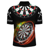 Maxcorners Personalized Red Black Mens Darts Polo Shirt Custom Name Cool Darts Jersey