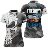 Max Corners I Don'T Need Therapy Abstract Skull Grunge Golf Customized Name 3D Golf Polo Shirt For Women