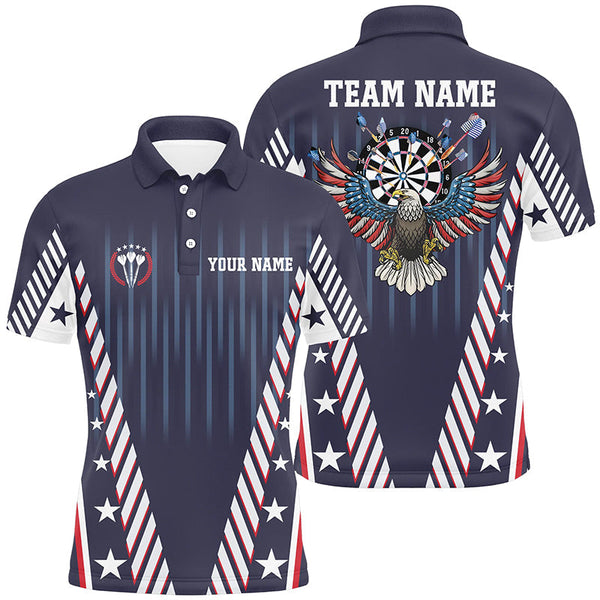 Max Corners Patriot Us Flag Customized Name 3D Darts Polo Shirt For Men