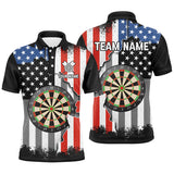 Personalized Ripped Retro Us Flag Darts Polo Shirt