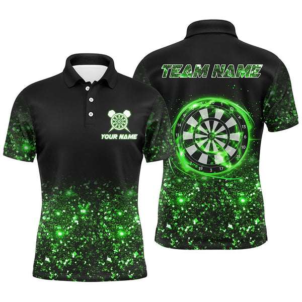 Black Green Light Mens Darts Polo Shirt