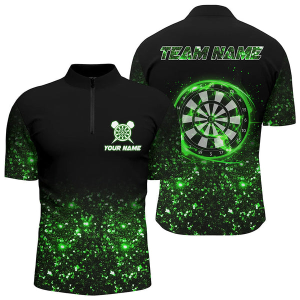 Maxcorners Black Green Light Darts Jersey Customized Name, Team Anme 3D Shirt