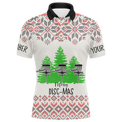 Maxcorners Merry Discmas All Over Print Mens Disc Golf Polos Custom Ugly Christmas Disc Golf Tops For Men MT0510