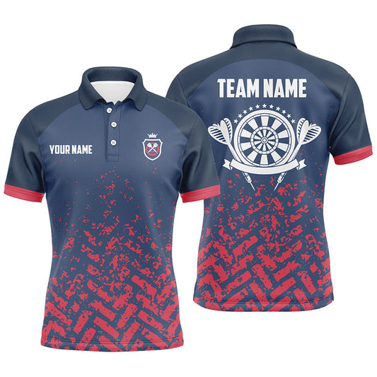 Max Corners Blue Red Jersey Customized Name 3D Darts Polo Shirt For Men