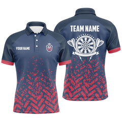 Max Corners Blue Red Jersey Customized Name 3D Darts Polo Shirt For Men