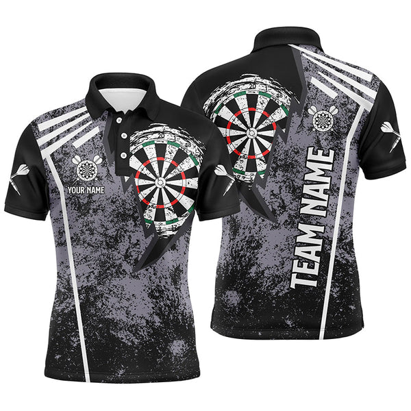 Personalized Retro Grunge Mens Darts Polo Shirt