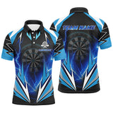 Max Corners Blue Thunder Lightning Customized Name 3D Darts Polo Shirt For Men