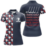 Max Corners I Hate Golf Nice Shot I Love Golf Customized Name 3D Golf Polo Shirt For Women