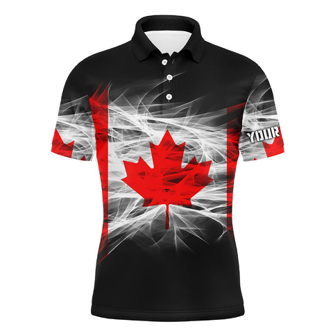 MaxCorners Golf Smoky Canada Flag Customized Name 3D Polo Shirt Unisex