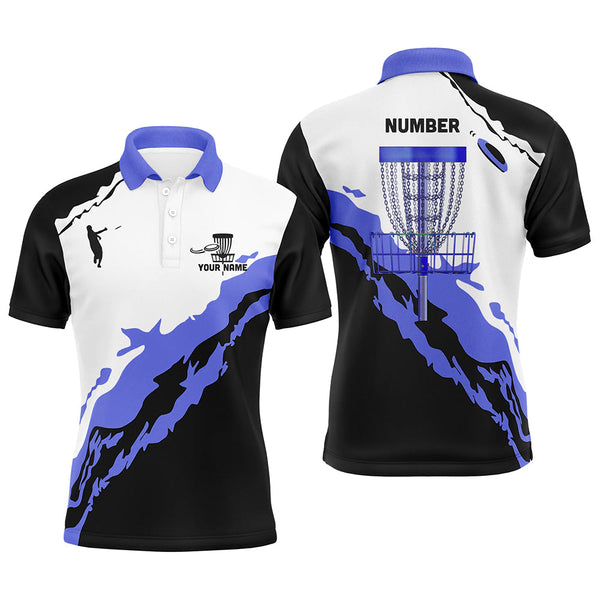 Maxcorners Purple Black Mens Disc Golf Polo Shirts Customized Disc Golf Shirts For Men Disc Golfing Gifts MT0510