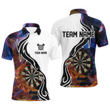 Fire Flame Dartboard Mens Dart Polo Shirts