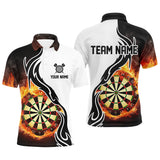 Max Corners Fire Flame Dartboard Customized Name 3D Darts Polo Shirt For Men