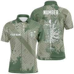 Maxcorners Disc Golf Green Abstract Texture Mens Polo Shirts Customized Disc Golf Shirts For Men MT0510