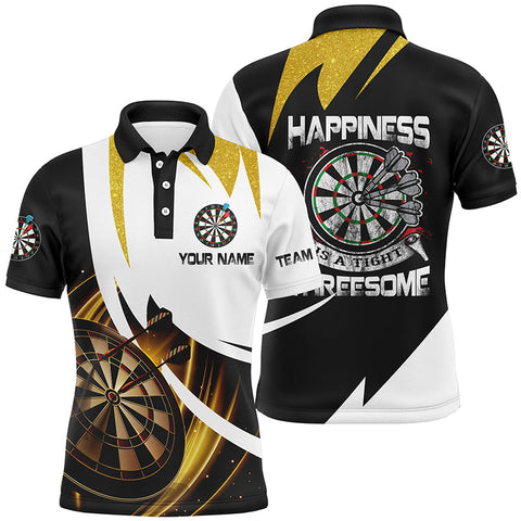 Maxcorners Happiness Is A Tight Personalized Men Darts Polo Shirt Custom Dart Team Jersey For Men
