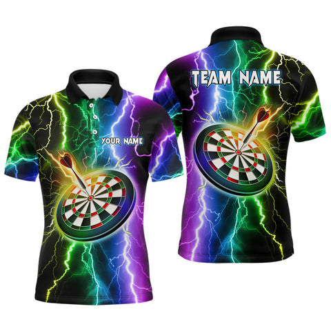 Personalized Colorful Thunder Lightning Mens Darts Polo Shirt