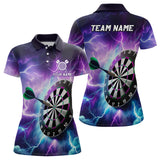 Maxcorners Purple Thunder Lightning Darts Jersey Customized Name, Team Anme 3D Shirt