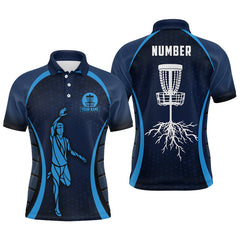 Maxcorners Navy Mens Golf Polo Shirts, Custom Cool Golf Shirts Disc Golf Shirts For Men, Best Golf Gifts MT0510