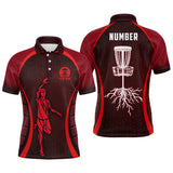 Maxcorners Mens Red Golf Polo Shirts, Custom Cool Golf Shirts Disc Golf Shirts For Men, Cool Golf Gifts MT0510