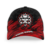 Maxcorners Darts Red Skull Personalized Name 3D Cap