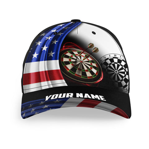 Maxcorners Darts American Flag Personalized Name 3D Cap