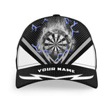 Maxcorners Darts Black White Thunder Lightning Personalized Name 3D Cap