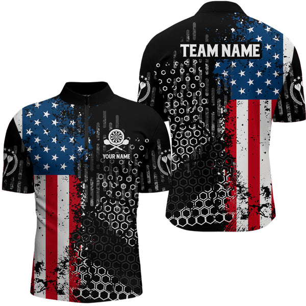 Maxcorners American Flag Hive Patter Darts Jersey Customized Name, Team Anme 3D Shirt