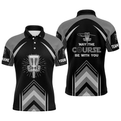 Maxcorners Personalized Disc Golf May The Course Be With You Mens Golf Polo Shirt Disc Golf Shirts For Men MT0510