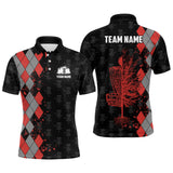 Maxcorners Personalized Argyle Pattern Disc Golf Mens Polo Shirt Custom Disc Golf Shirts For Men Golf Gifts MT0510