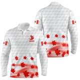 Maxcorners Golf Canadian Flag Red Maple Leaves Customized Name 3D Polo Shirt Unisex