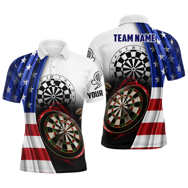 Maxcorners American Flag Darts Polo Shirt Custom Darts Shirt