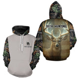 Maxcorners Deer Hunting American Flag Camo Hoodie, Long Sleeve Shirt – Buck Head Graphic LM0409