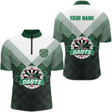 Maxcorners Personalized Gradient Green Geometric Pattern Darts Polo Shirt Dart Jersey