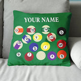 Personalized Billiard Balls Pillow Custom Throw Pillow Top Billiard Gift