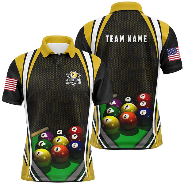 Maxcorners Personalized Billiard Ball Team Name Player Polo Shirt