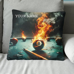 Personalized Fire 8 Ball Billiard 3D Pillow Custom Pillow Billiard Gifts