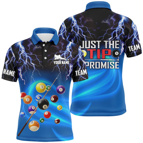 Maxcorners Billiard Just Tip I Promise Custom Name Billiard Balls Pool Player 3D Polo Shirts