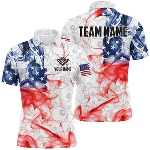 Maxcorners Vintage Smoke US Flag Personalized Name 3D Shirt