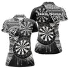 Maxcorners Personalized Tribal White Black Dart Polo Shirts For Men Dart Jerseys Custom Dart Team Shirts