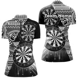 Maxcorners Personalized Tribal White Black Dart Polo Shirts For Women Dart Jerseys Custom Dart Team Shirts