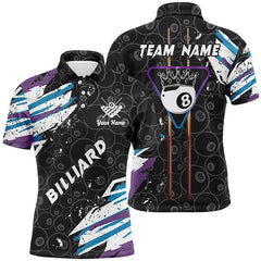 MaxCorners Crown 8 Ball Pool  Customized Name 3D Billiard Polo Shirt For Men