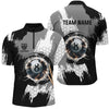 Maxcorners Personalized Black Grey Lightning 8 Ball Billiards 3D Shirts For Men 8 Ball Pool Team Jerseys
