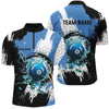 Maxcorners Personalized Black Blue Break Glass 10 Ball Pool 3D Shirts For Men 10 Ball Billiards Jerseys
