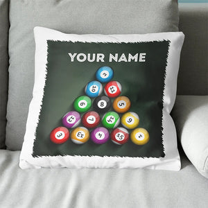 Personalized Pool Balls Pillow Custom 8 Ball Throw Pillow Billiard Gifts