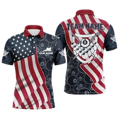 Maxcorners US Flag 8 Ball Pattern Billiard Personalized Name Unisex Shirt