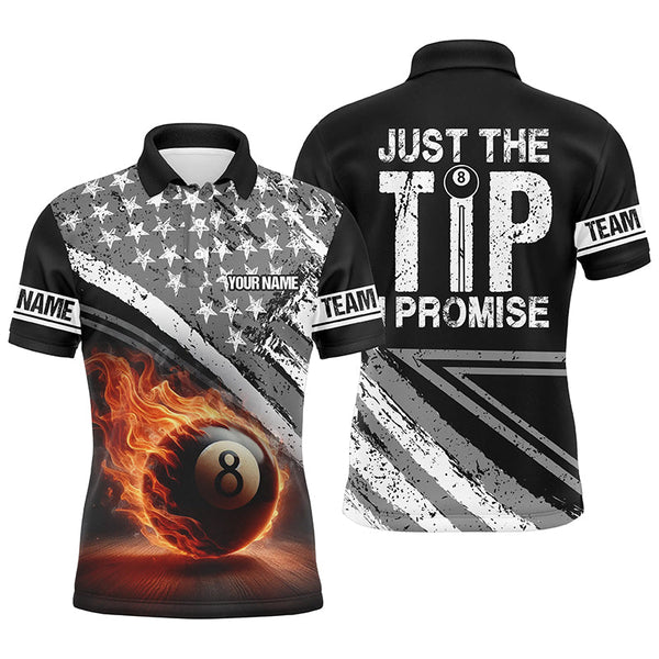 Maxcorners Personalized US Flag 8 Ball Pool 3D Polo Shirts