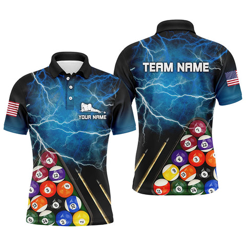 Maxcorners Personalized 3D Funny Billiards Teams Polo Shirts